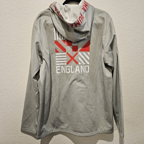 NWT Puma Men's England FTBLCore Fan Fleece Hoodie Sweatshirt Size Large - Picture 2 of 11